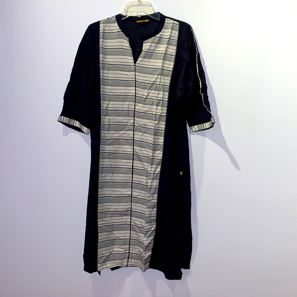 Aurelia XXL Black Striped Indian Kurta